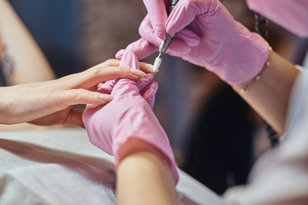 Closeup photo shoot of manicure process