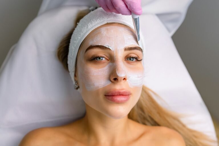 facial rejuvenation treatment with cream at the spa